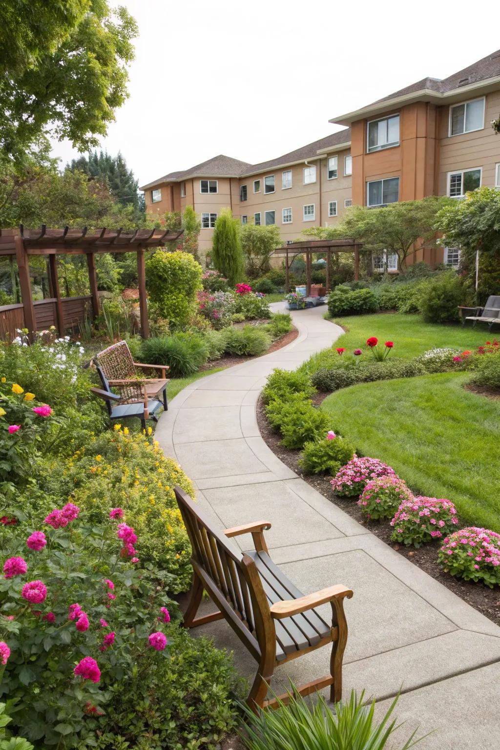 Constructing therapeutic outdoor spaces that foster relaxation and interaction.