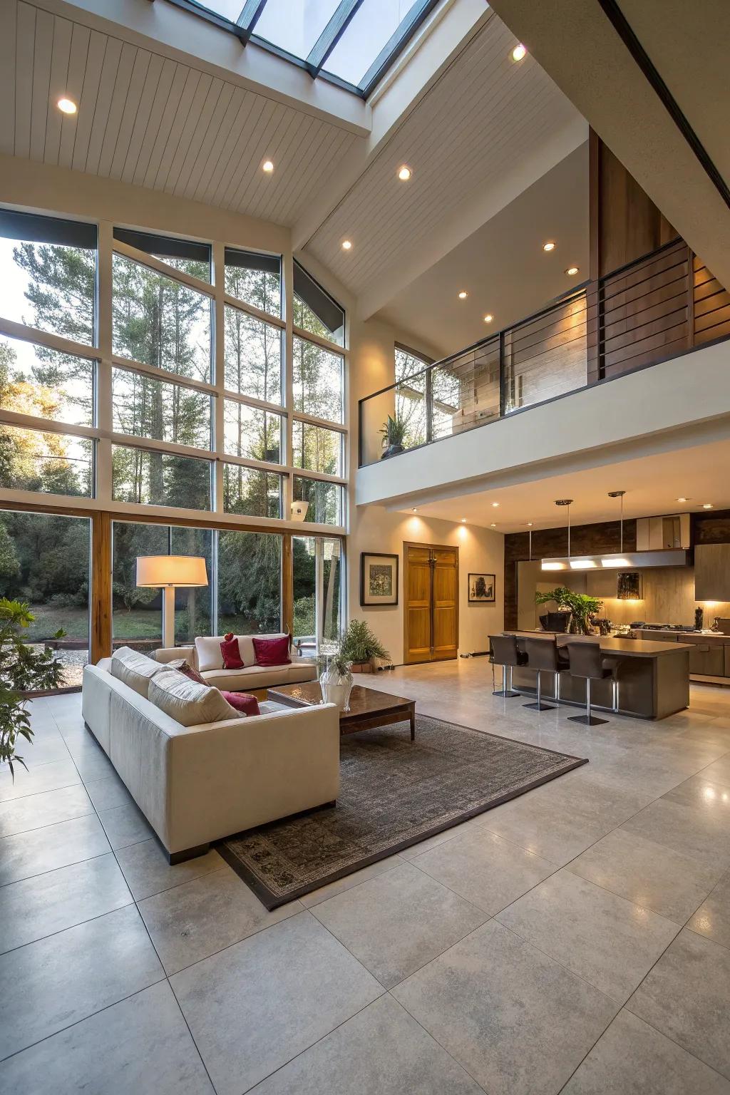 Unrestricted blueprints amplify the sensation of space in earth-sheltered dwellings.