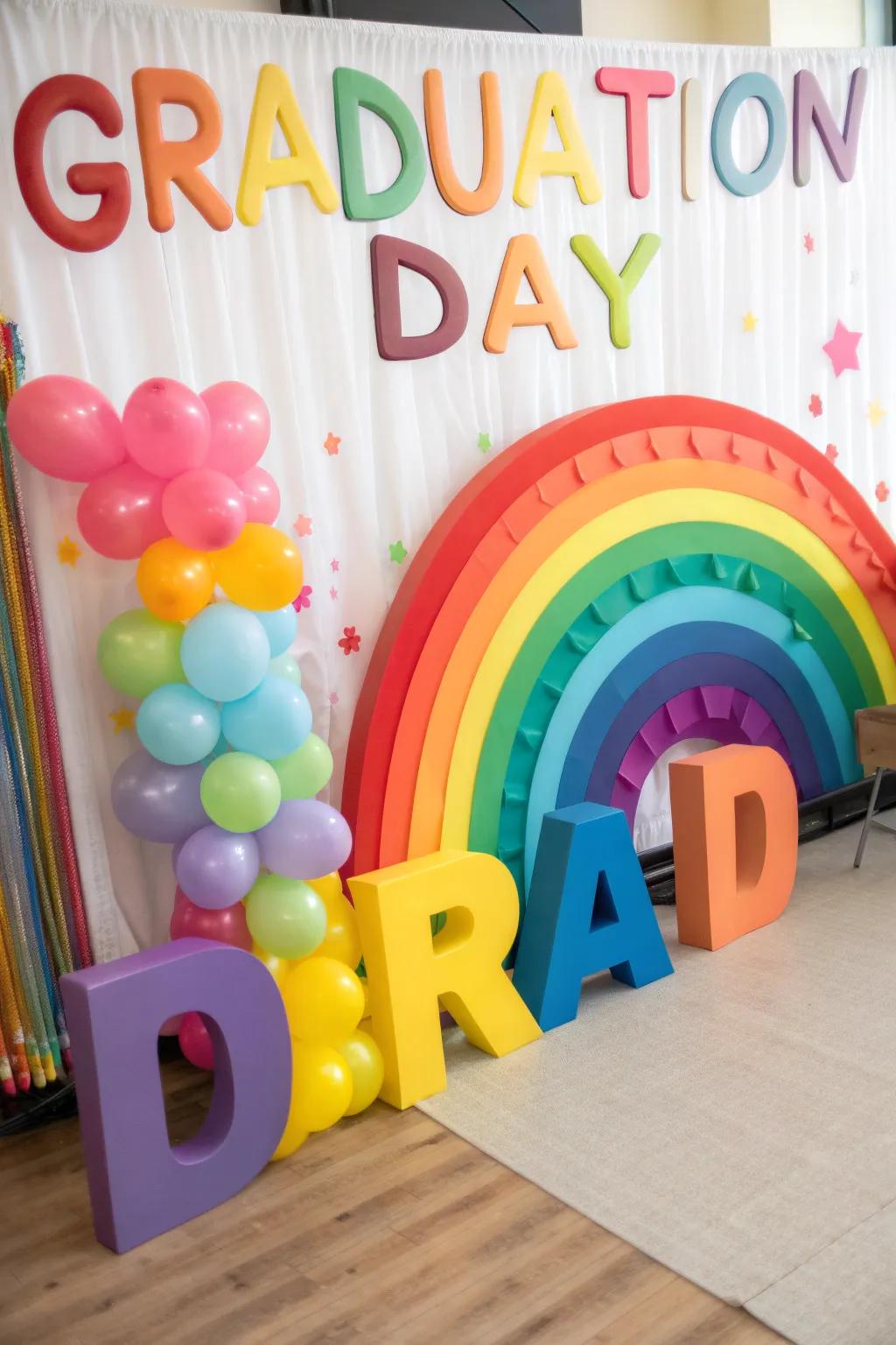 An enchanting photo backdrop perfect for preserving graduation memories.