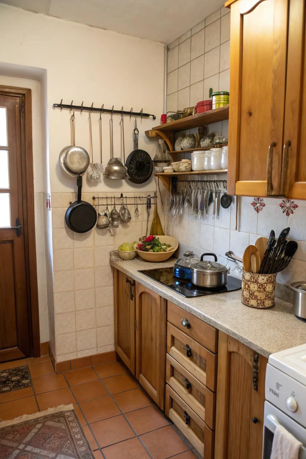 Efficiently utilizing vertical space helps keep your kitchen clutter-free.