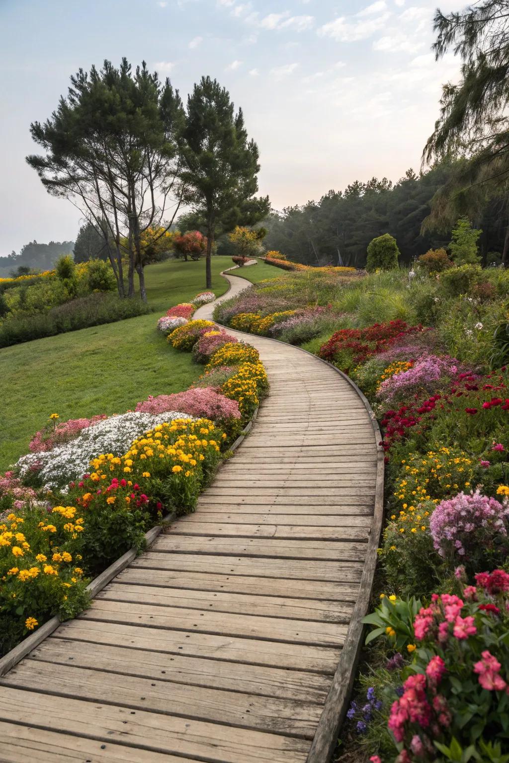 Timber pathways enhance both the visual appeal and practicality of your garden.