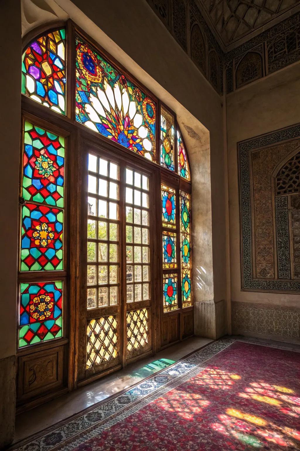 Art glass panels bringing artistic appeal and shade to any space.