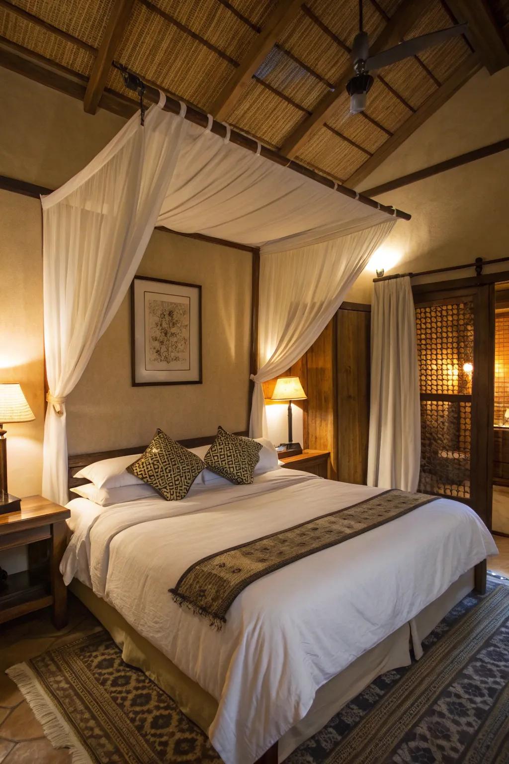 A beautifully arranged top sheet adds an extra layer of comfort.