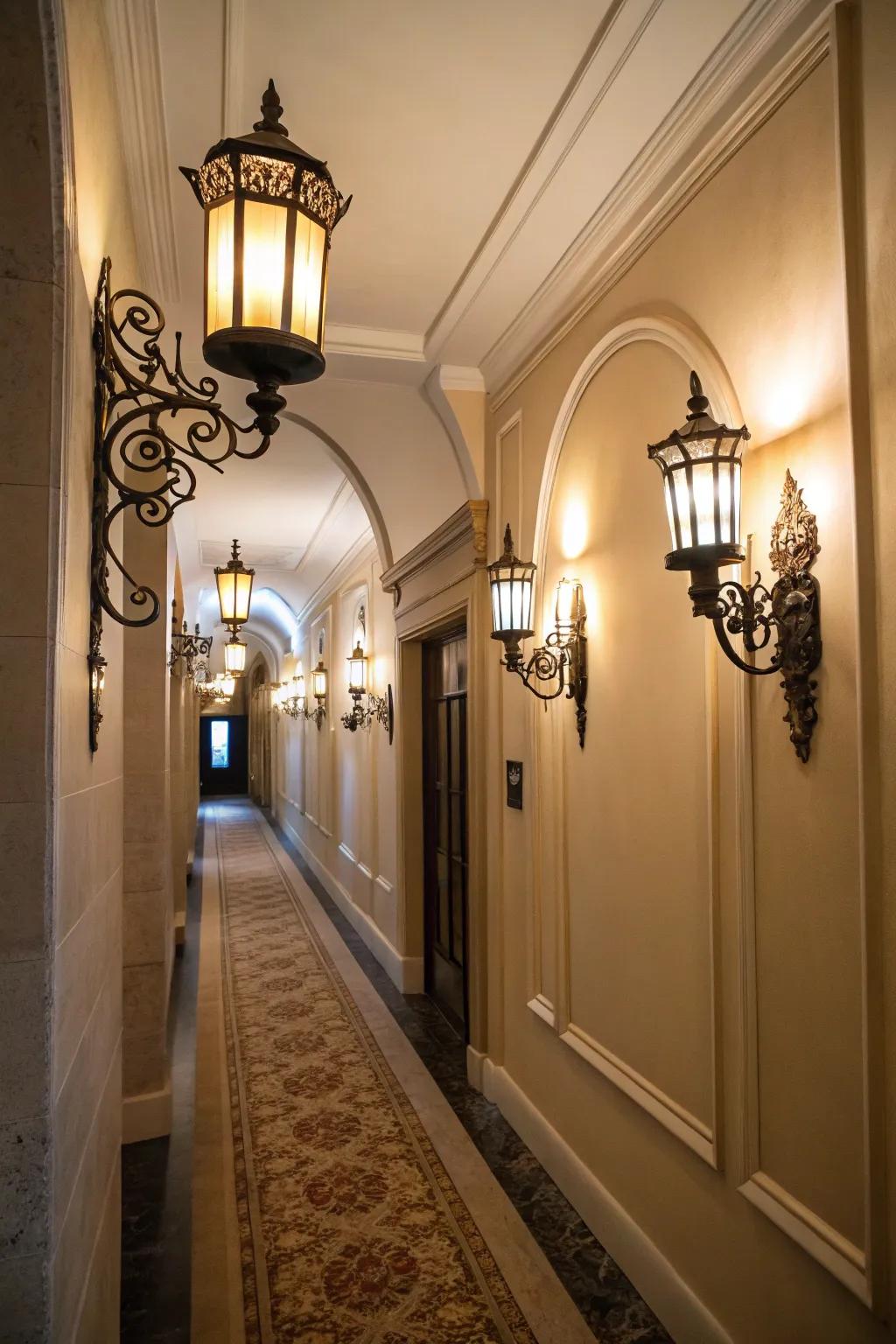 Attached Lights infuse charm and conserve space within shadowed hallways.