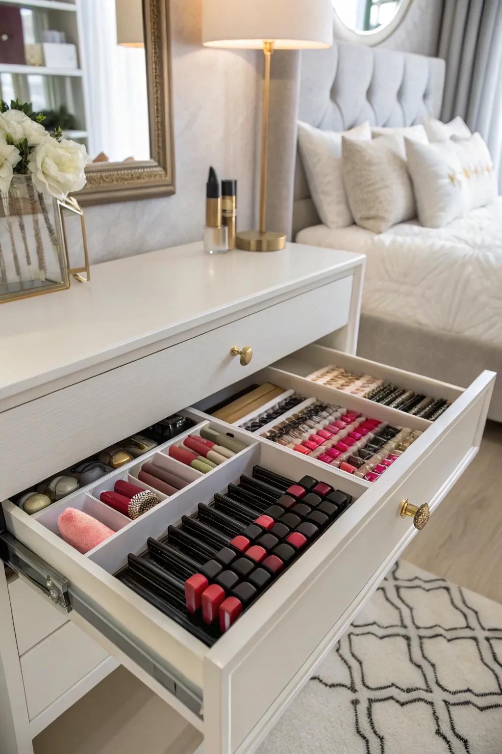 Maintain your drawers neat with divided stations.