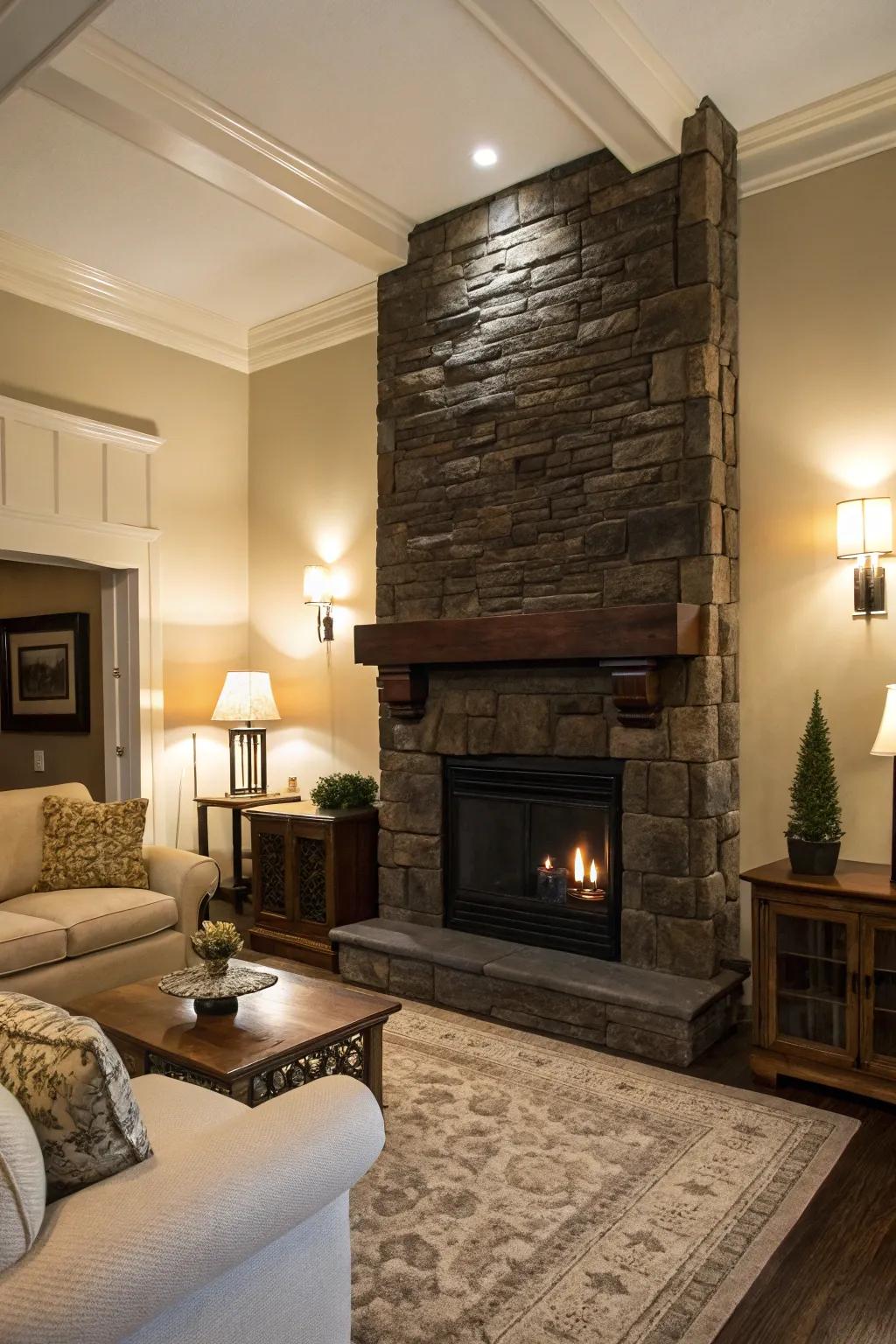 Dull stones add profundity and polish to your living space.