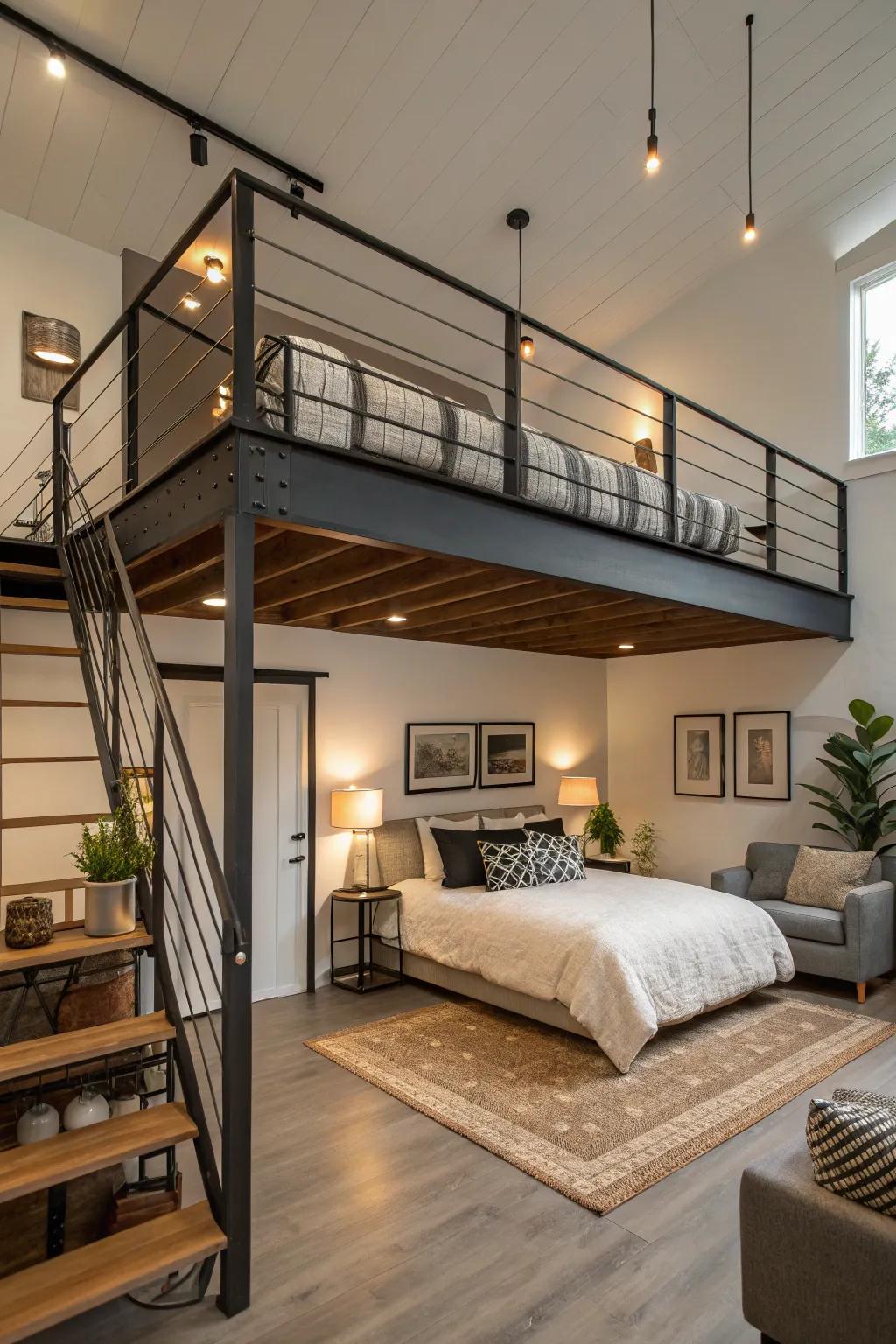 An elegant upper level adds dimension and function.
