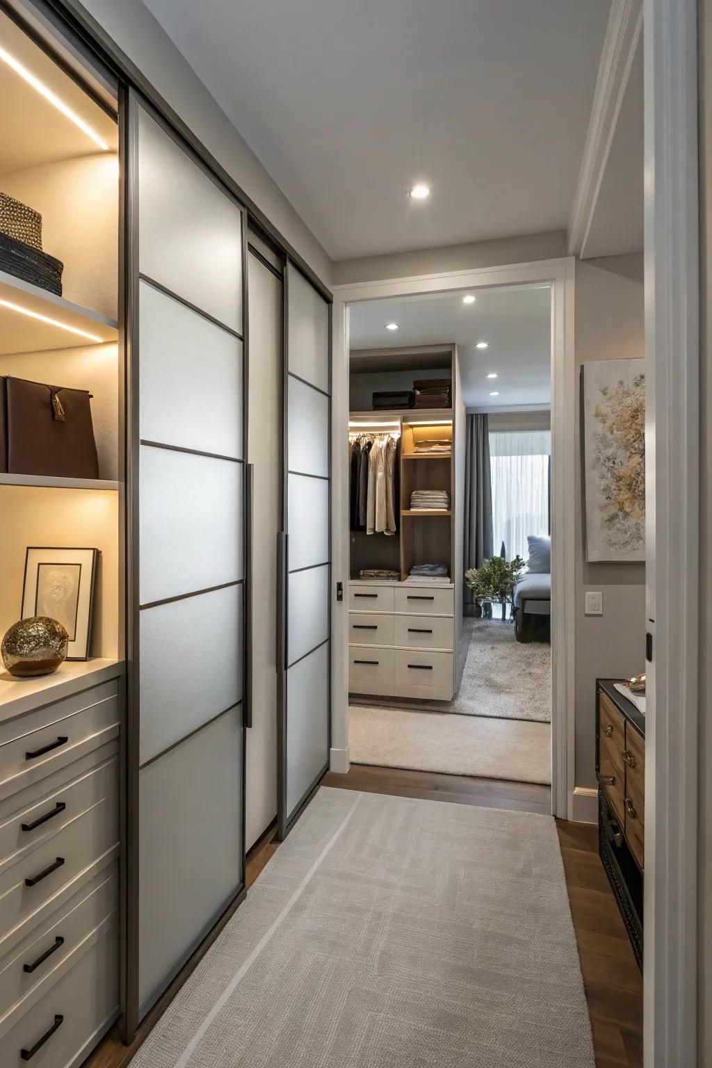 Sliding doors: space-saving style.