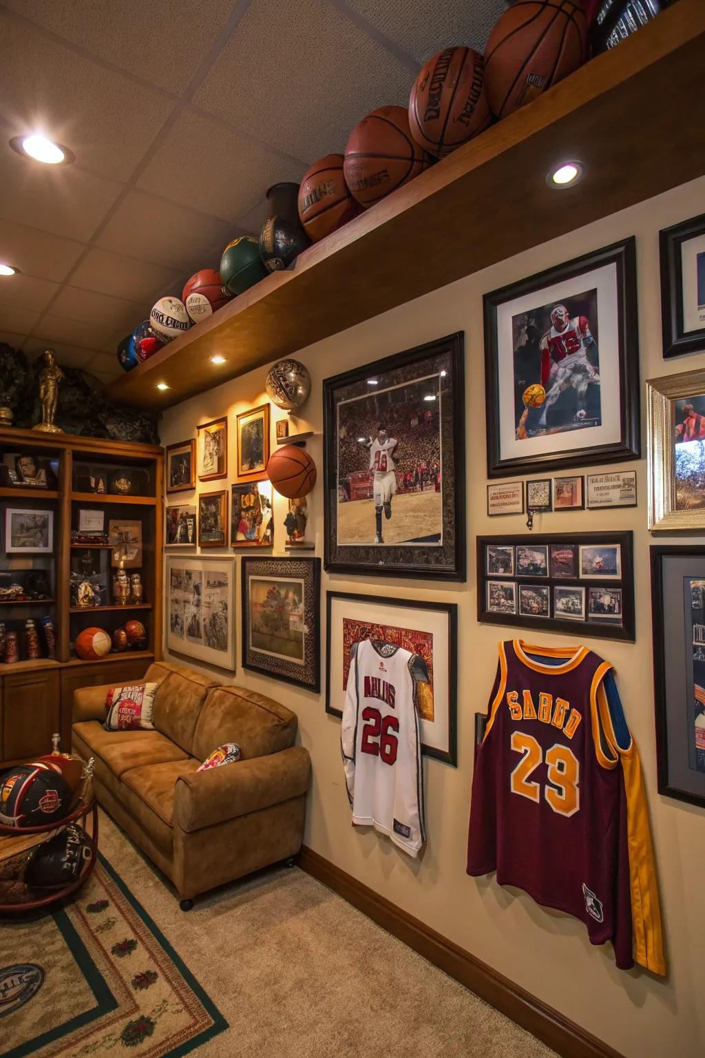 Individualize your man cave through subject-oriented adornments.