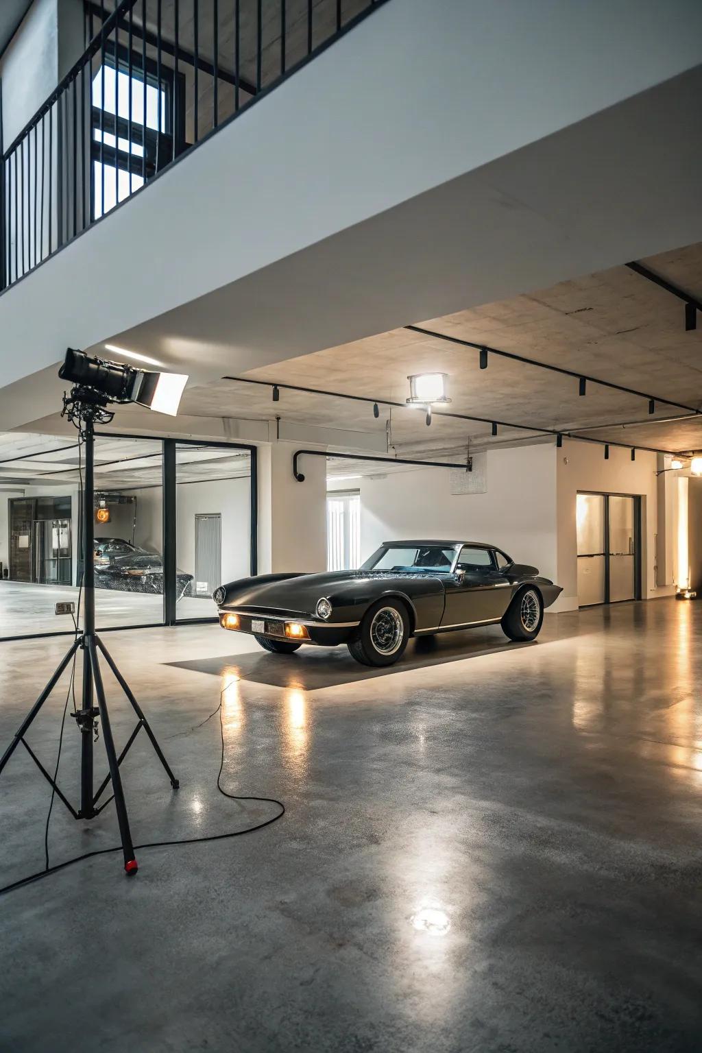 Showcase your automotive passion with a dedicated display area in your loft.