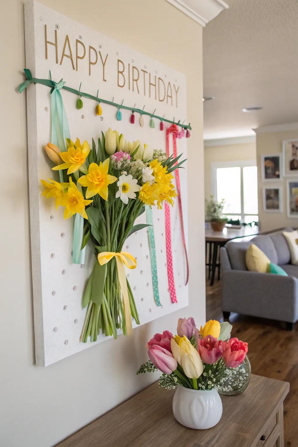 Celebrate spring with a birthday display adorned with exquisite blooms.