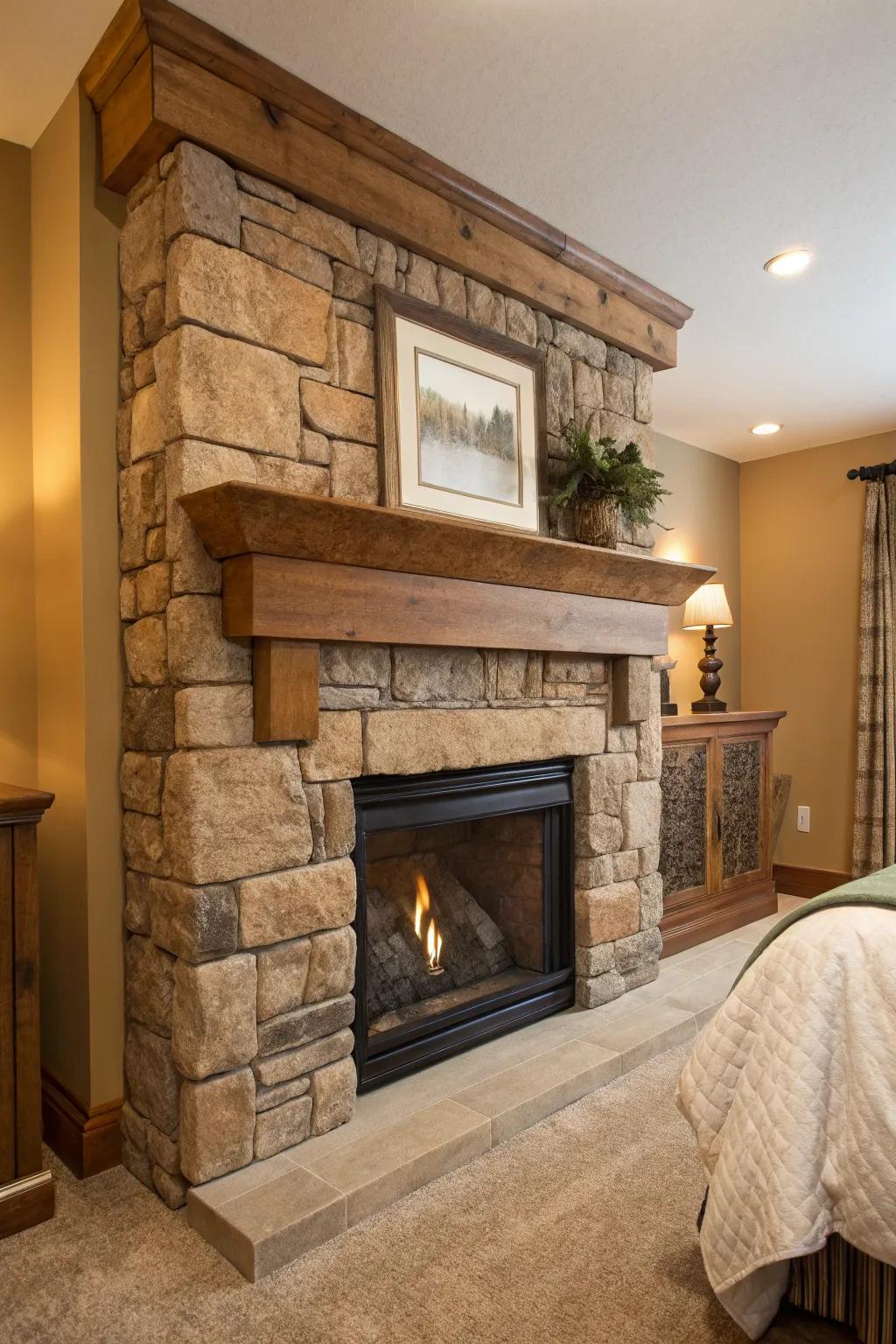 Inherent materials such as timber and stone foster a tranquil atmosphere.