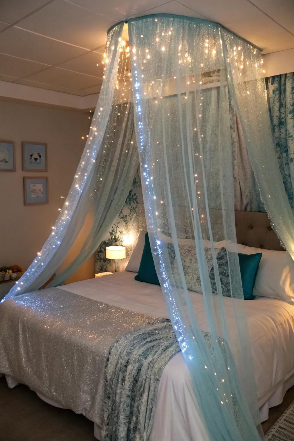 A canopy that creates the illusion of sleeping under the sea.
