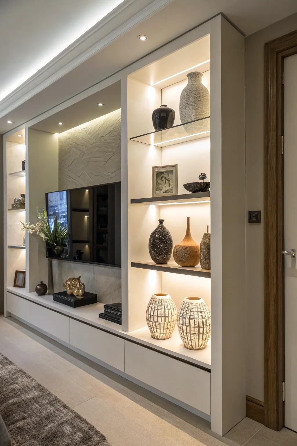 Use illumination to turn your alcove into a remarkable feature.