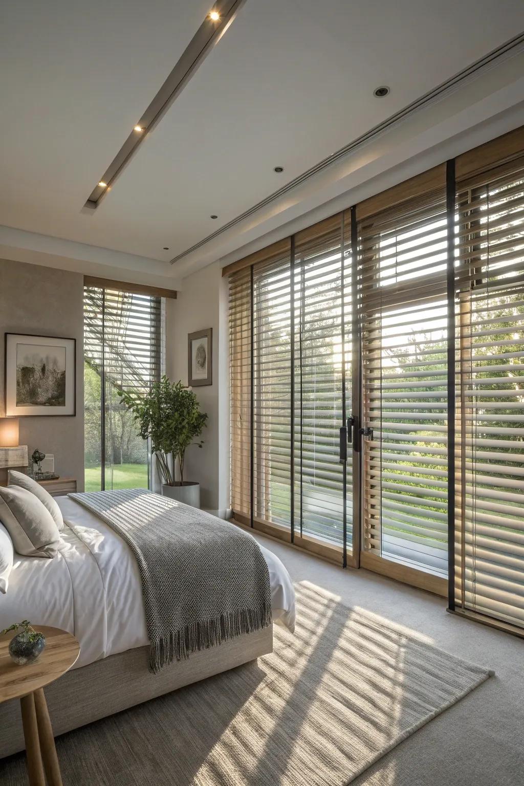 Versatile venetian blinds in a contemporary setting