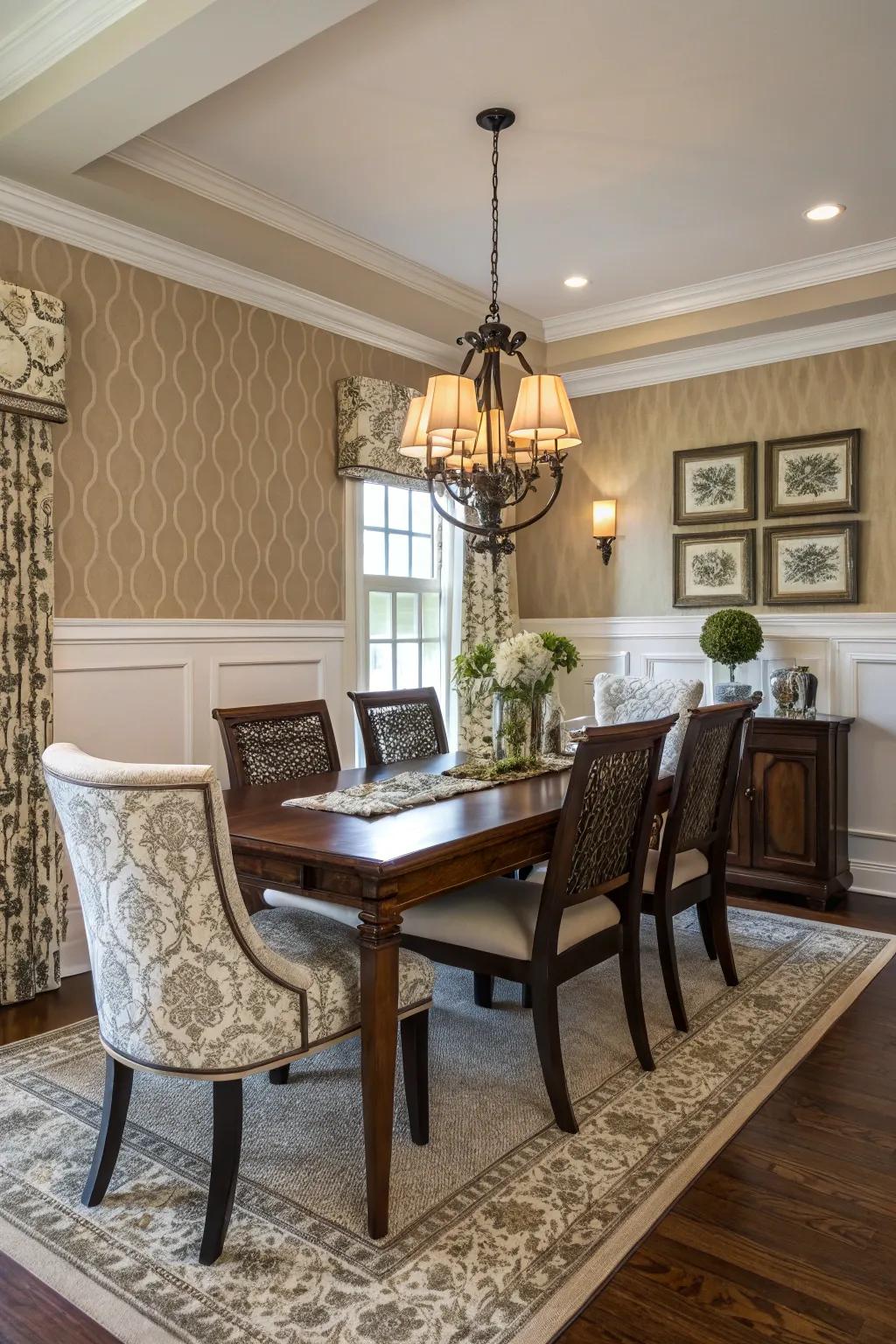 Integrating wall trims with furnishings for a harmonious aesthetic.