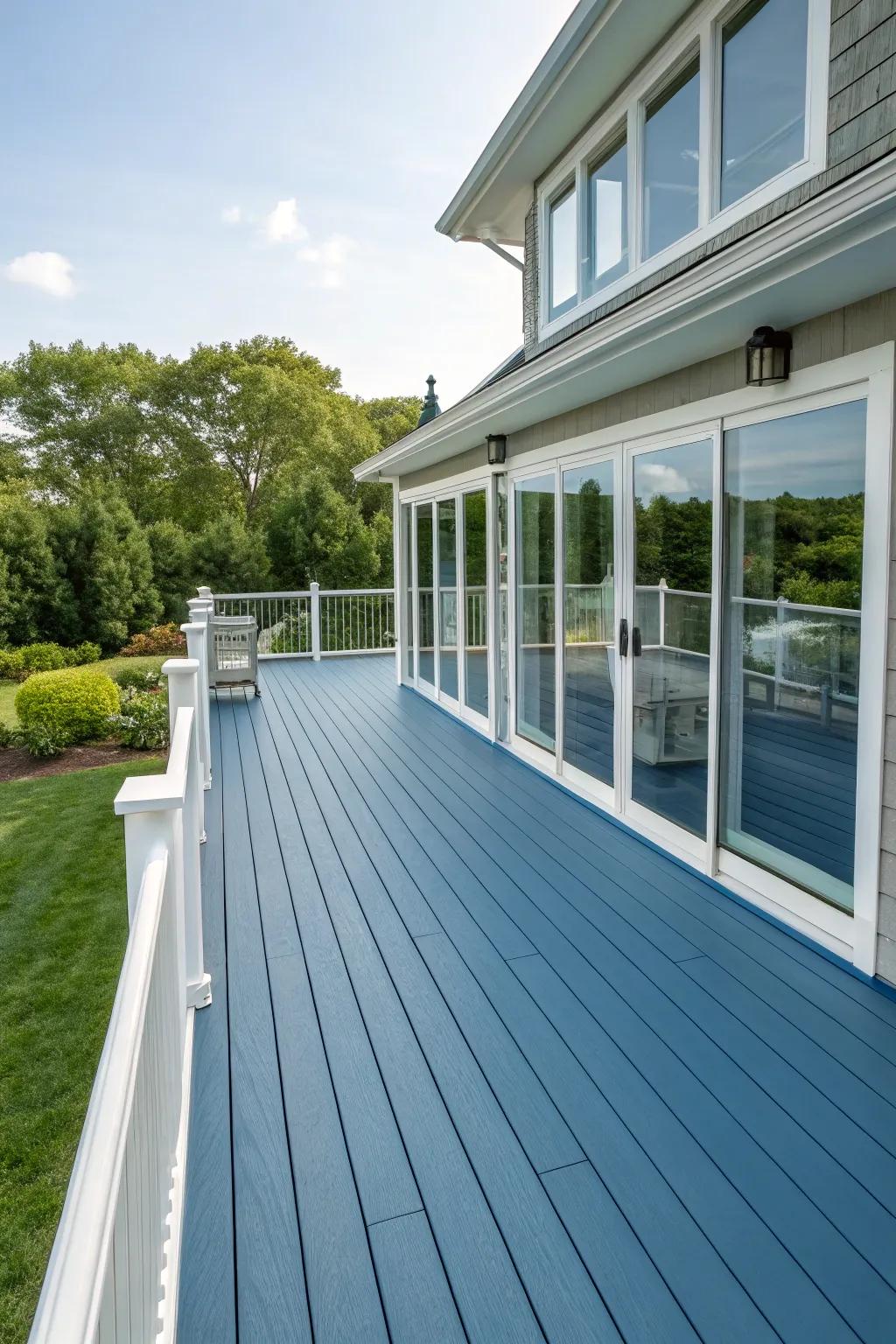 Ocean stone provides a striking, refined appearance.