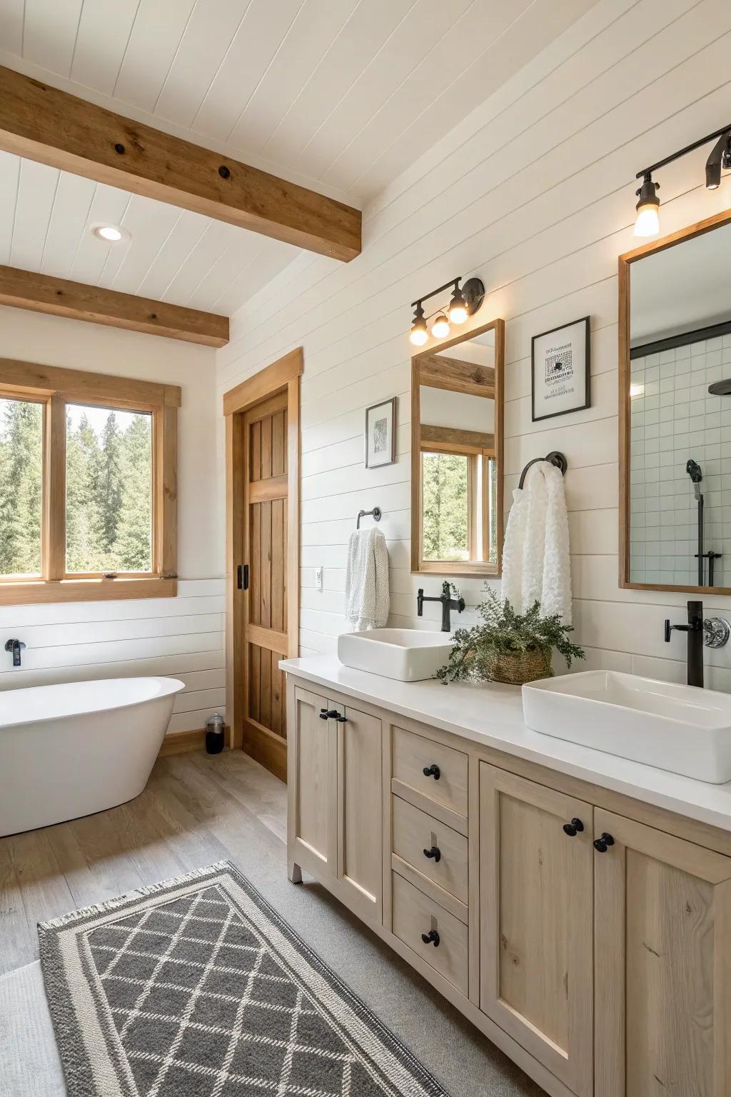 Uncluttered lines and minimalist fittings emphasize this bathroom's sophistication.