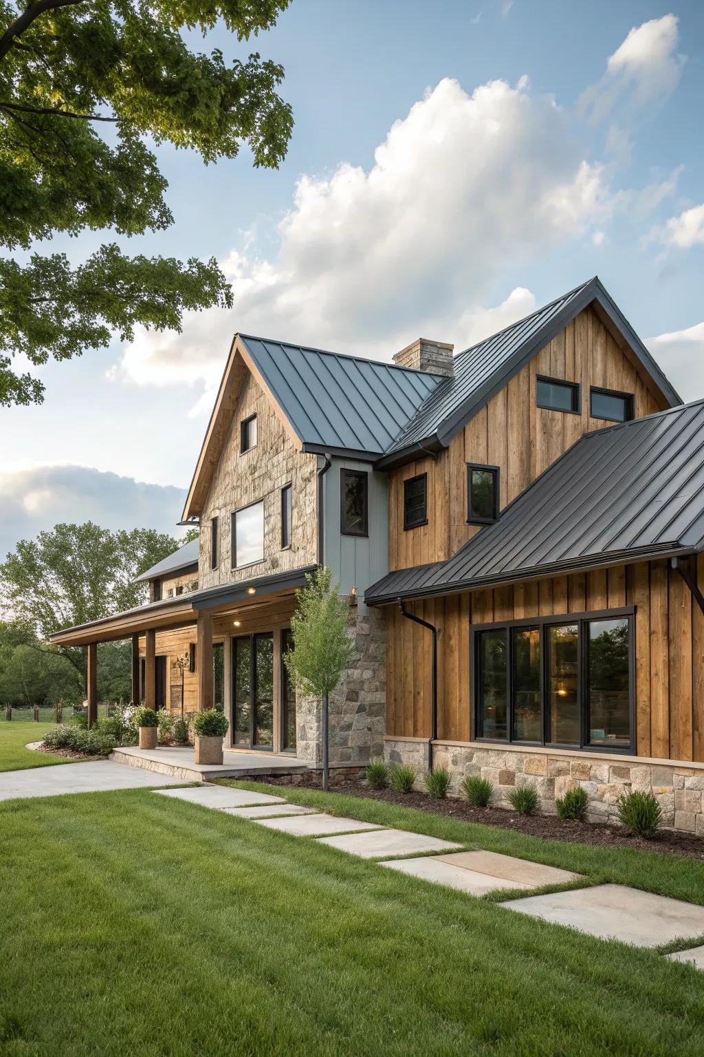 Textural balance: A material mix that adds richness and warmth to a modern farmhouse.