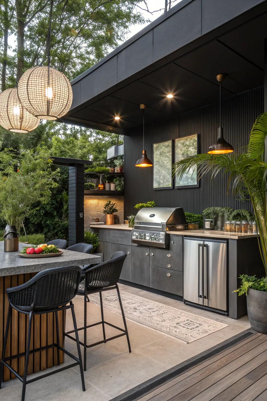 A seamless blend of bar and kitchen makes outdoor entertaining a breeze.