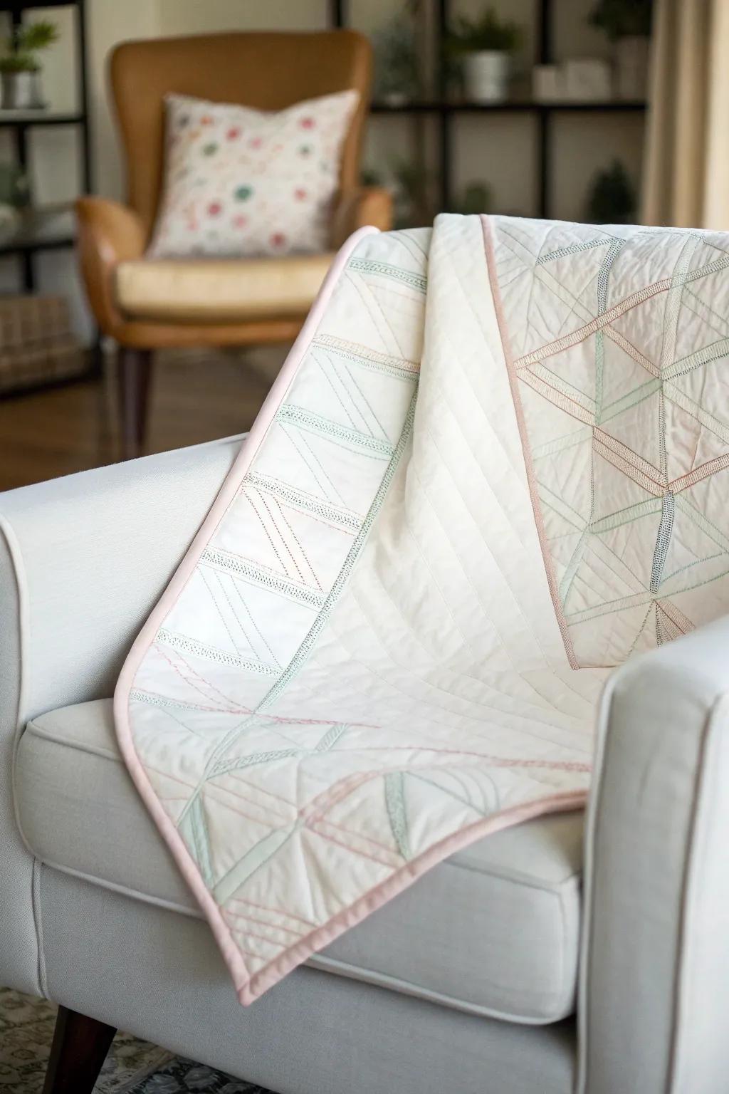 Minimalist quilts bring a whisper of elegance with their clean lines and simple patterns.