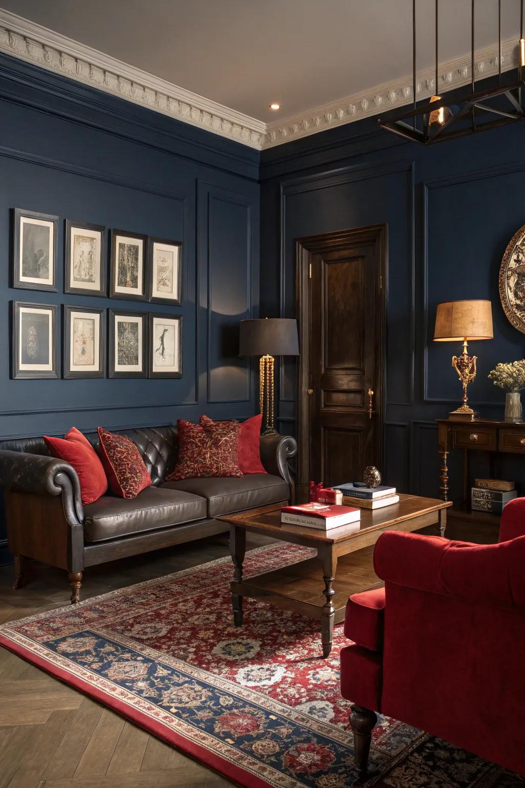 A shadowy tone spectrum lays the groundwork for a sophisticated speakeasy ambiance.