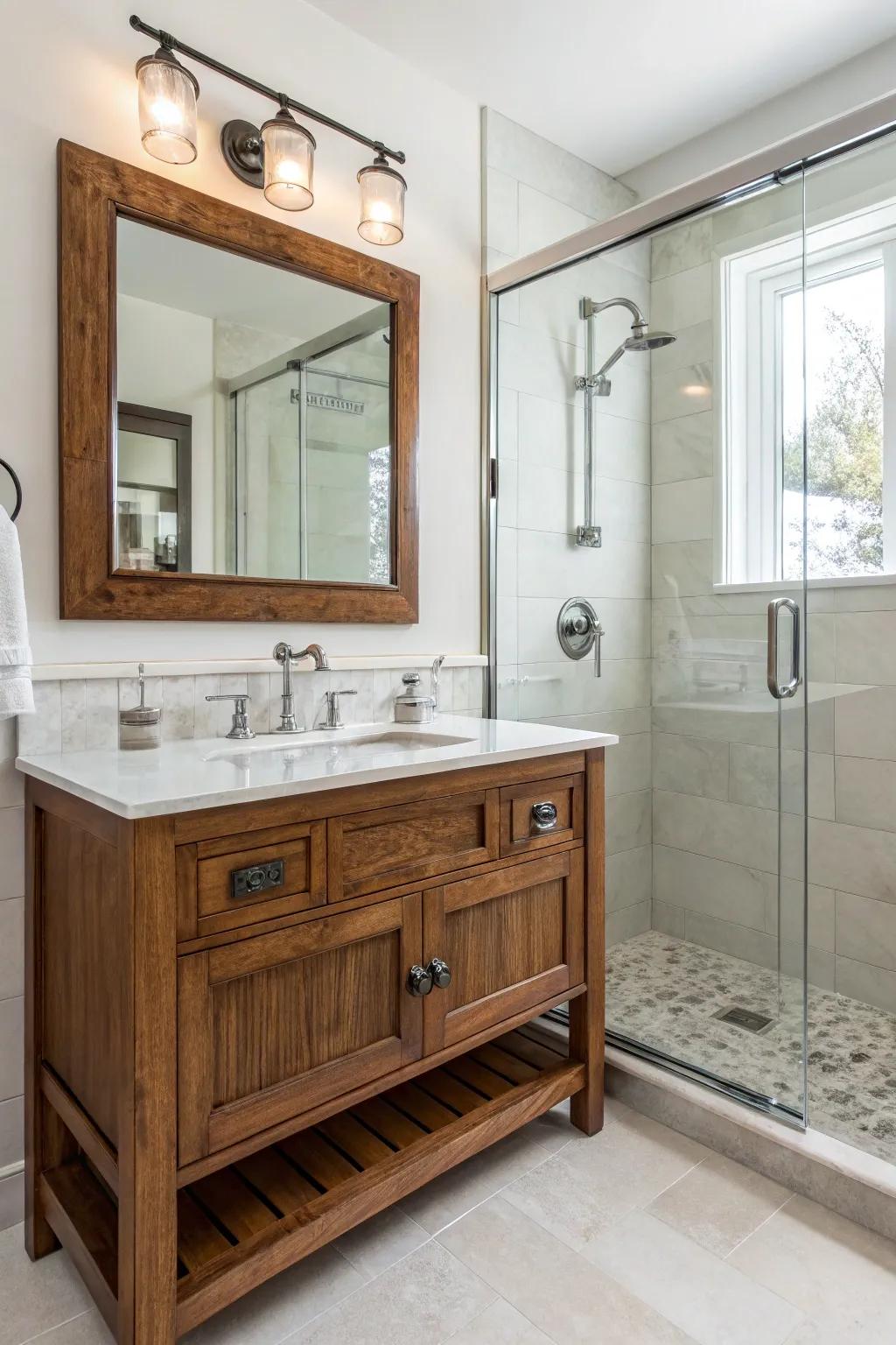 A balance of different materials creating a modern vintage setting.