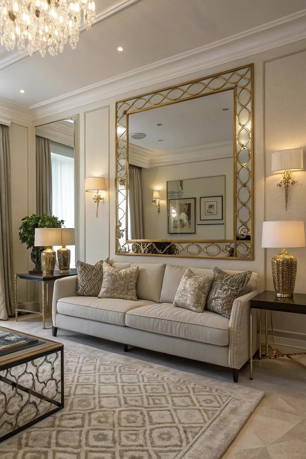 Mirrors give the appearance of more room.