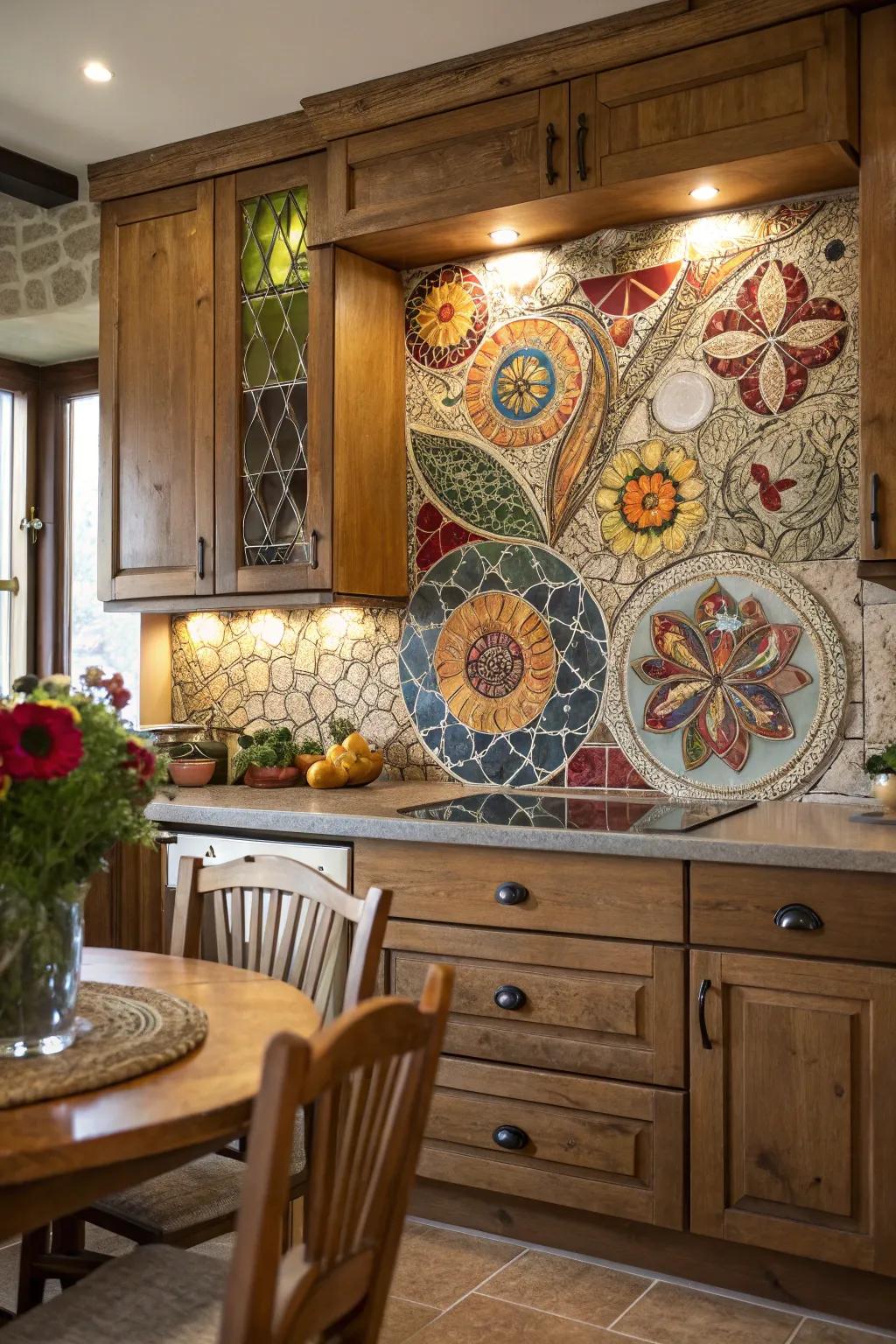 Earthenware mosaics bring both lasting strength and grace to the kitchen.