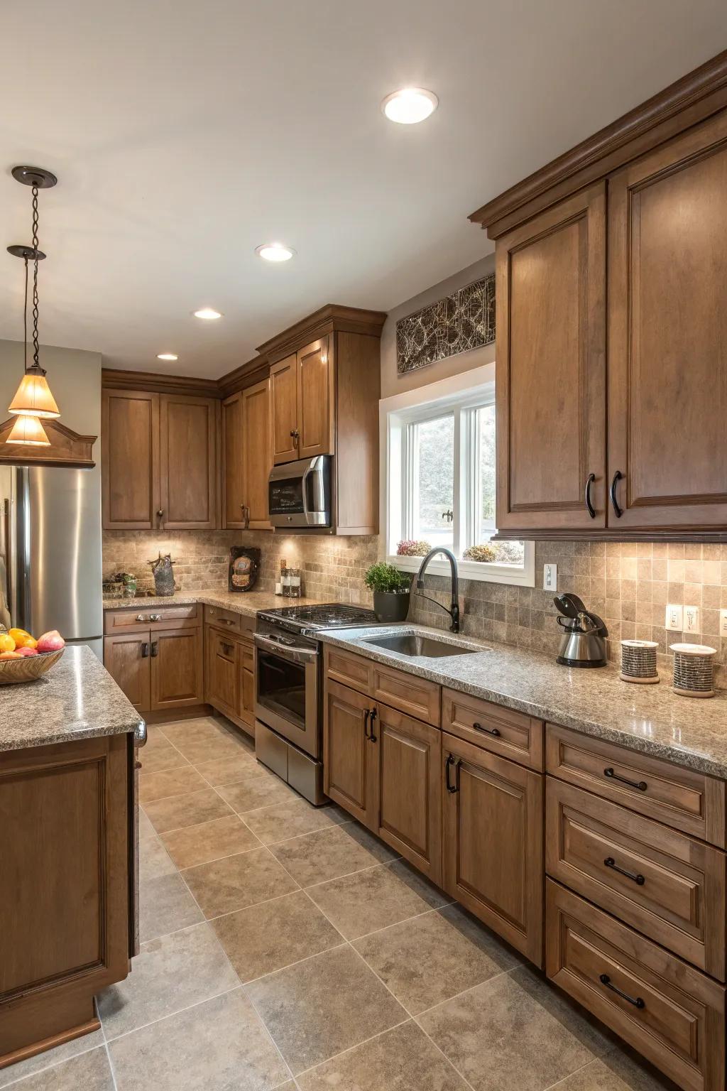 Natural shades establish a calming and unified atmosphere within this kitchen.