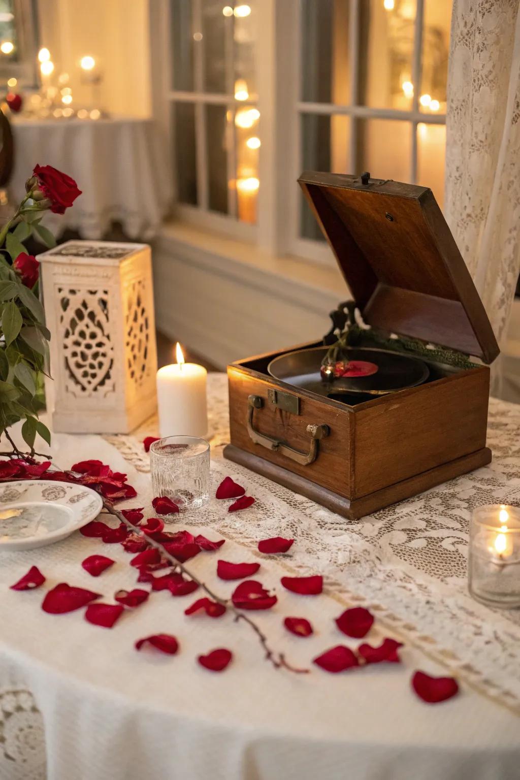 A romantic music box setting that speaks the language of love.