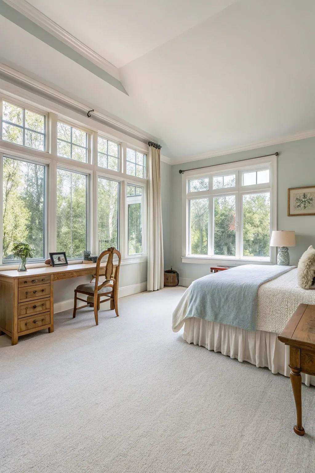 Creamy carpets enhance the brightness and space in any room.