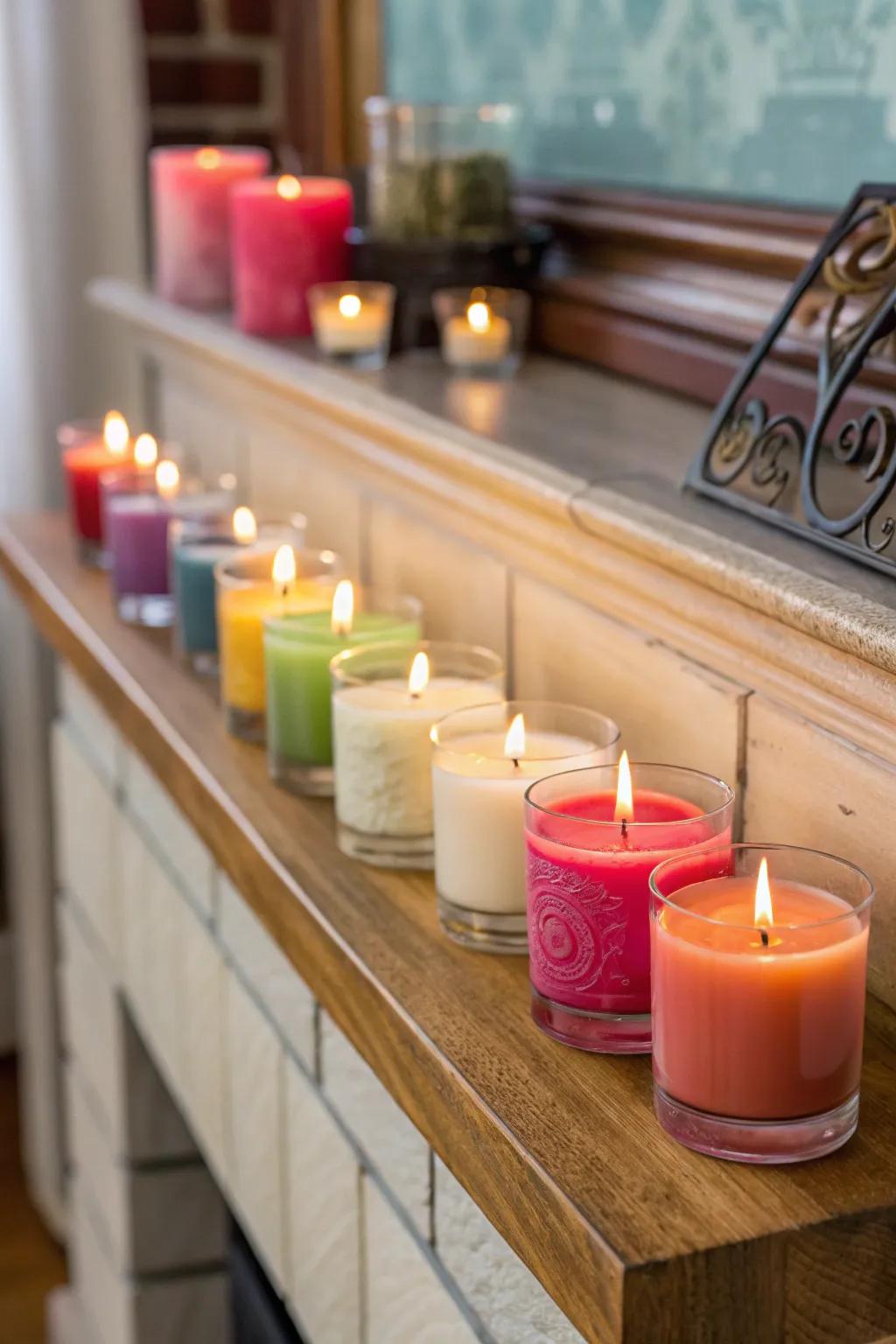 Set the mood with a collection of beautifully scented candles.