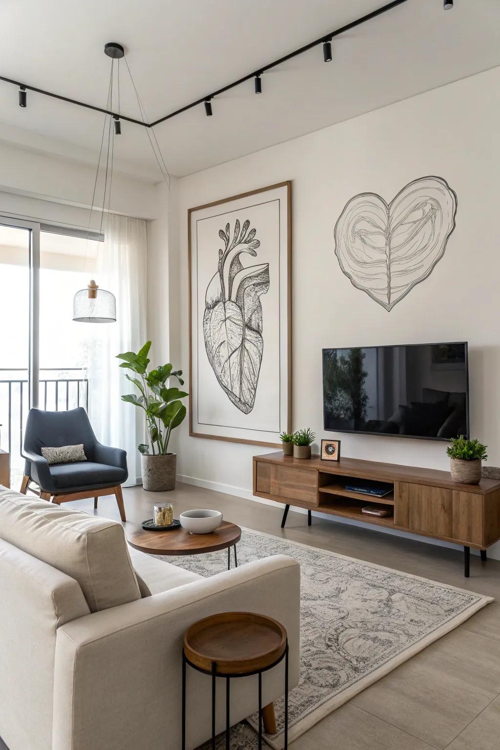 Minimalist line art provides a fresh and luxurious impression.