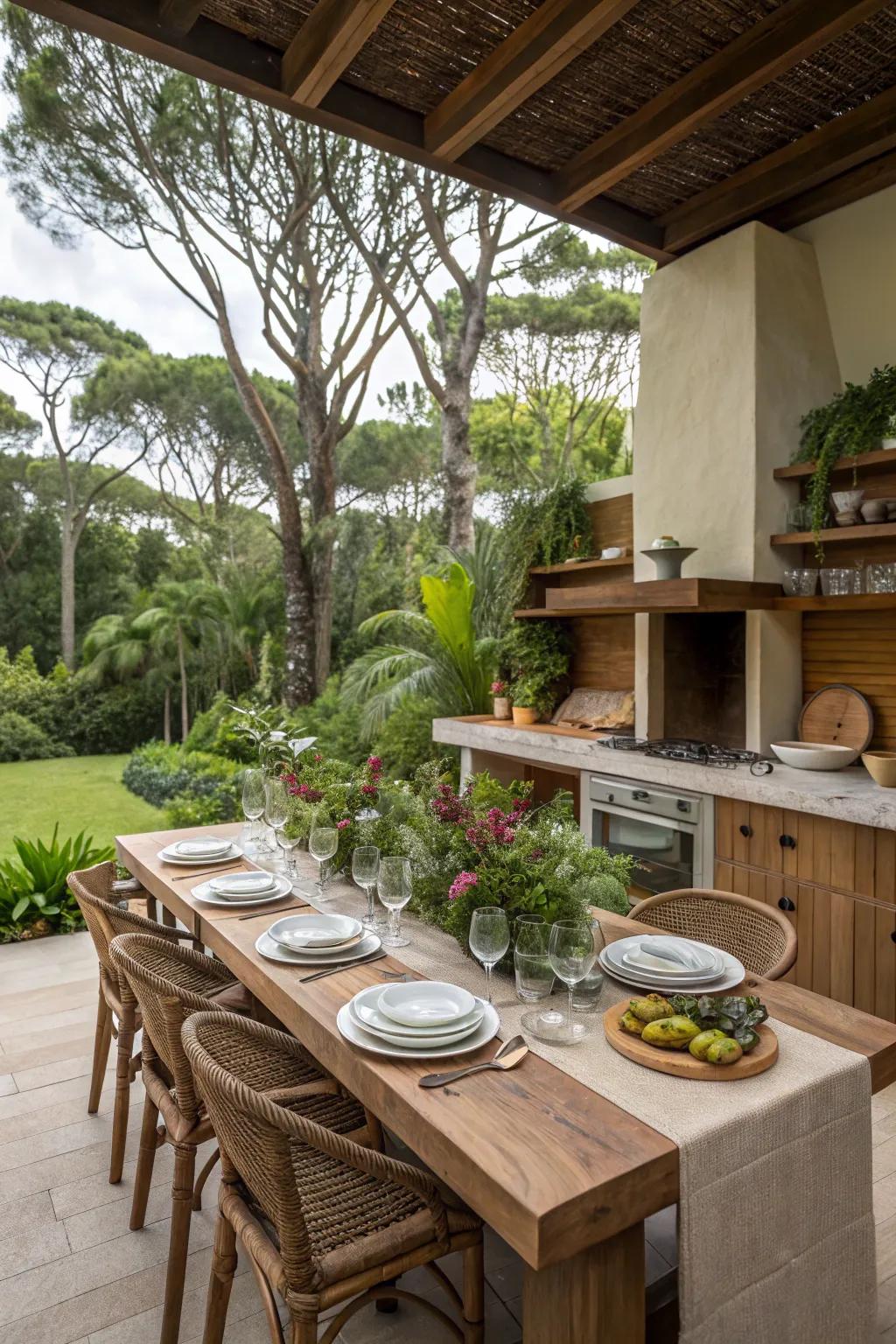 Forge a smooth transition from cooking to enjoying meals outdoors.