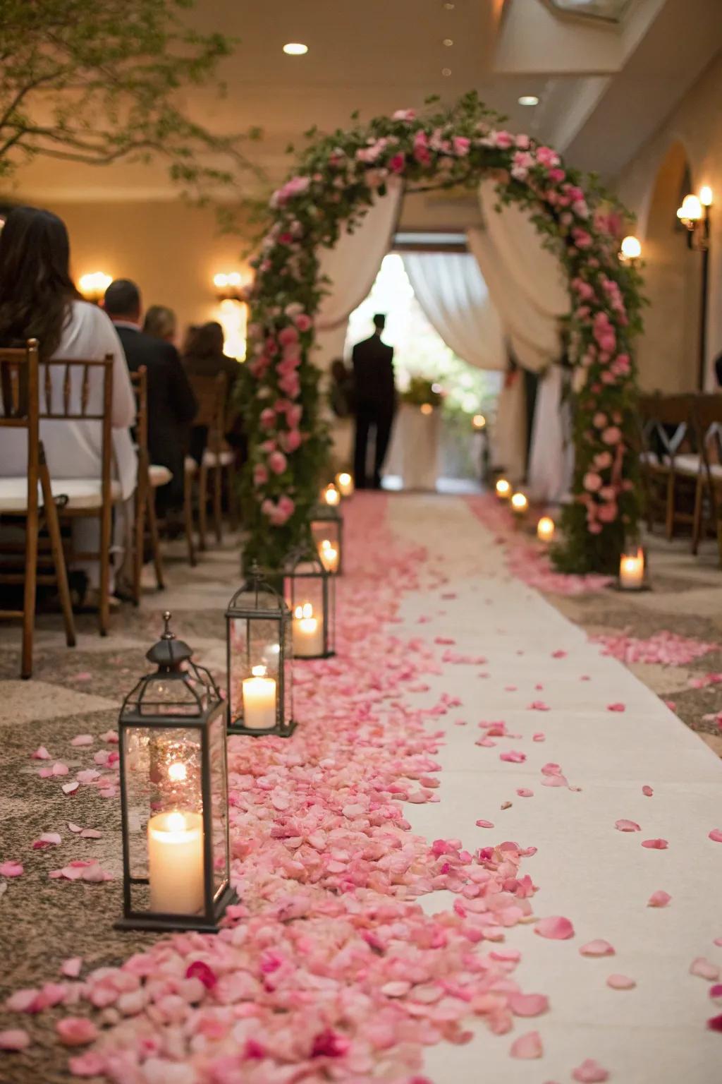 Guide your procession with exquisitely embellished aisle decorations.