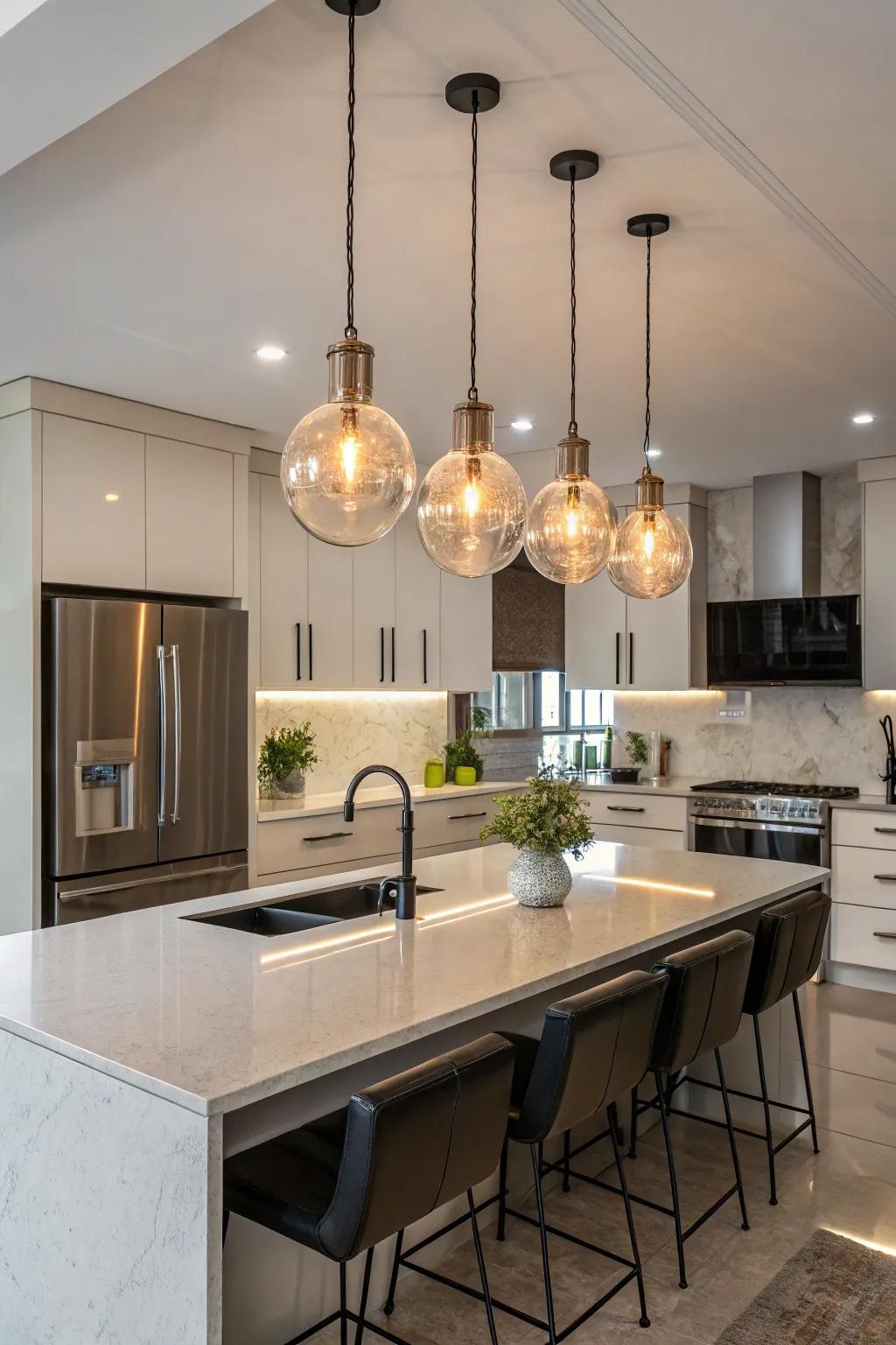 Cluster pendants make a bold statement in any room.
