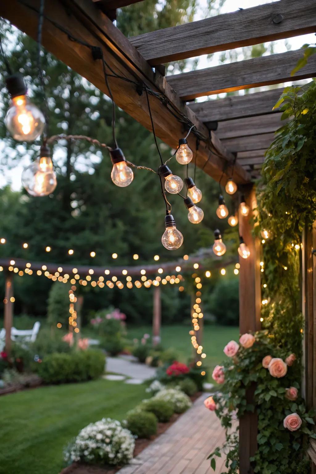 Bring a festive flair with the warm glow of globe lights.