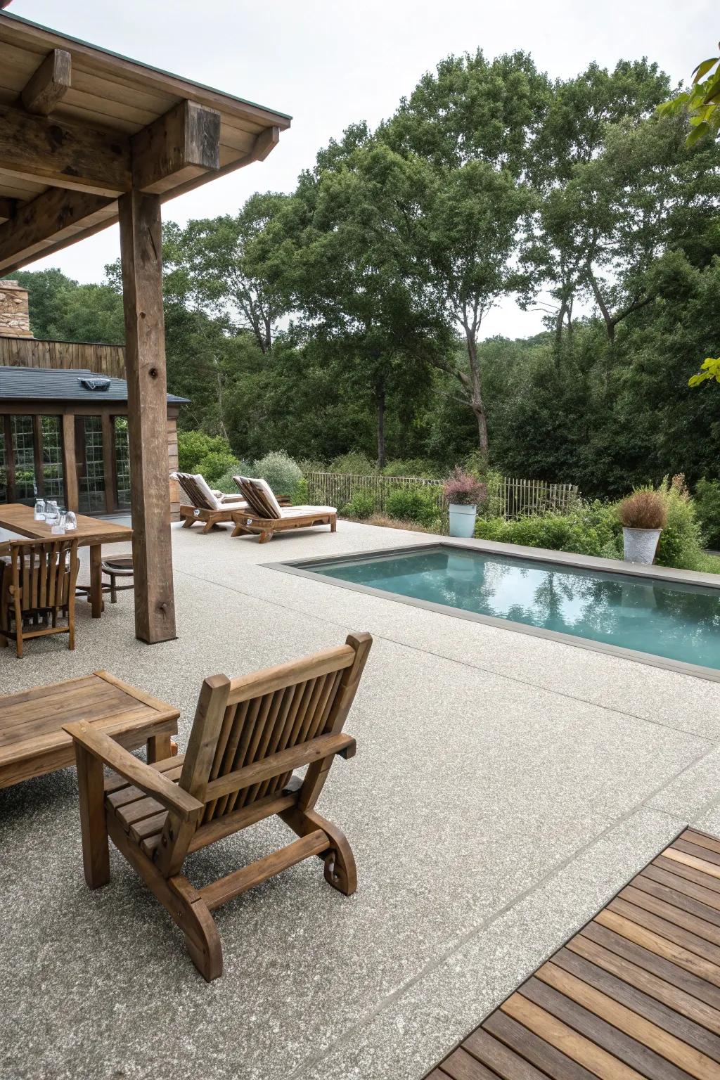 Exposed aggregate offers a charming, rustic appeal with added safety.