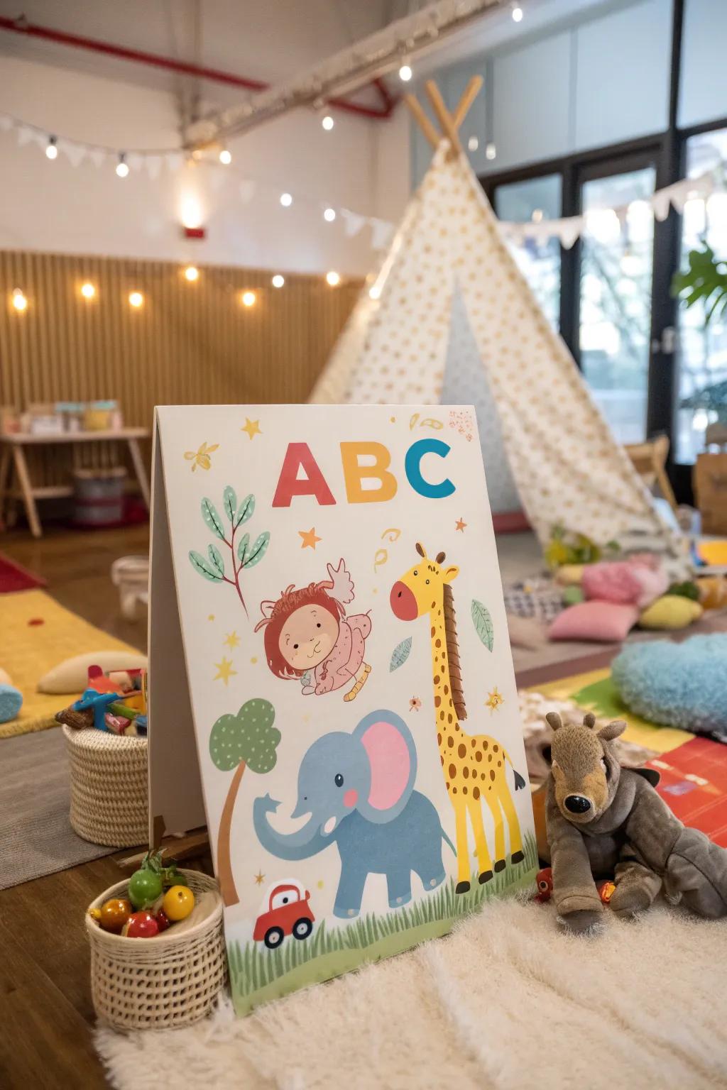 An educational ABC poster that turns learning letters into a fun experience.