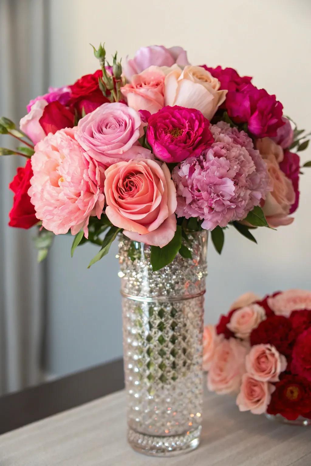 A burst of color with a stunning floral centerpiece.