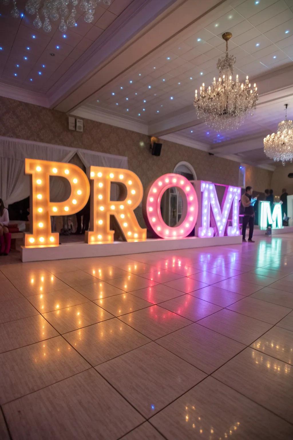 Craft a picturesque center of attention with illuminated characters.