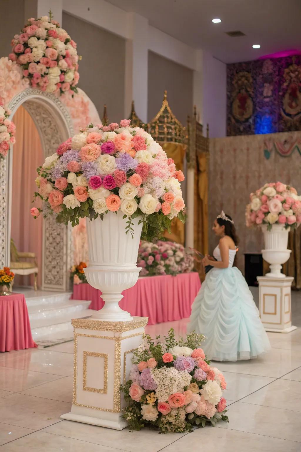 Floral arrangements add natural beauty to the celebration.