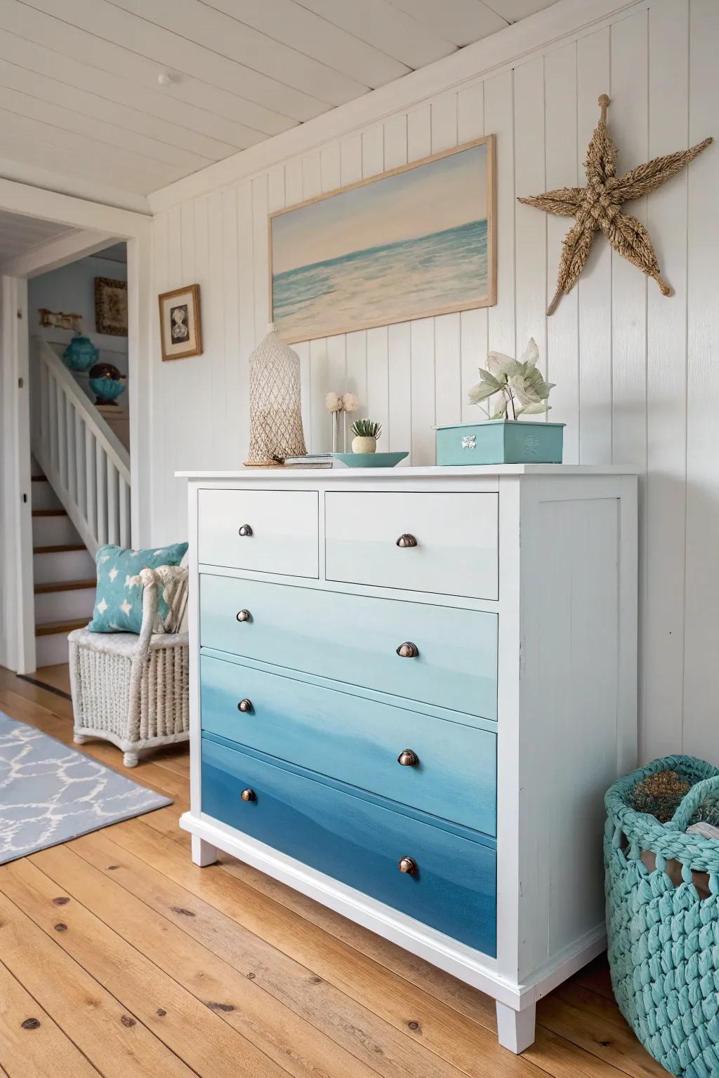 Ombre creates a smooth transition of colors for a soothing effect.