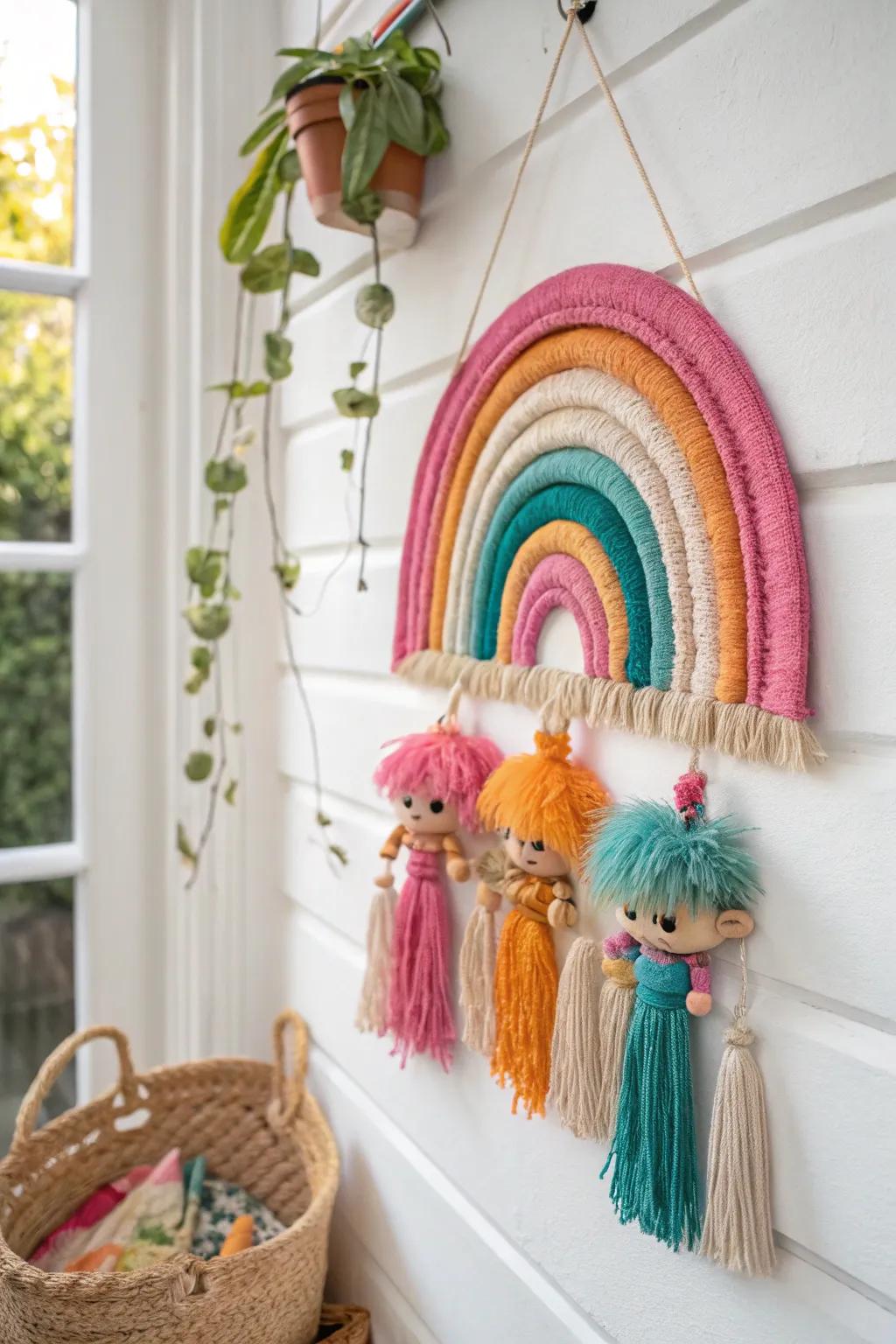 Add a burst of retro charm to your area with bright wall hangings that inspire happiness and imagination.