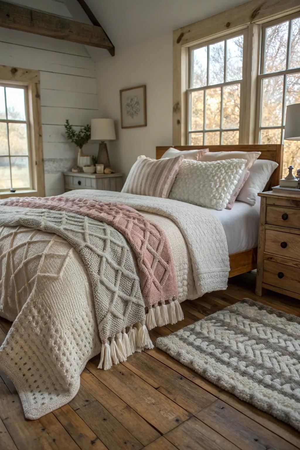 Comfort improved by structured bedding.