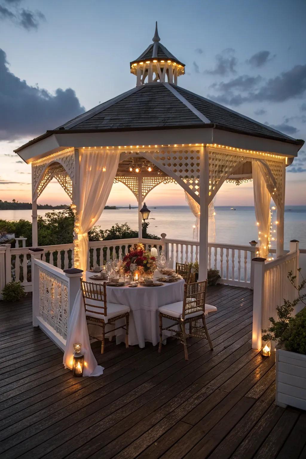 A pavilion transforms your deck into a welcoming escape.