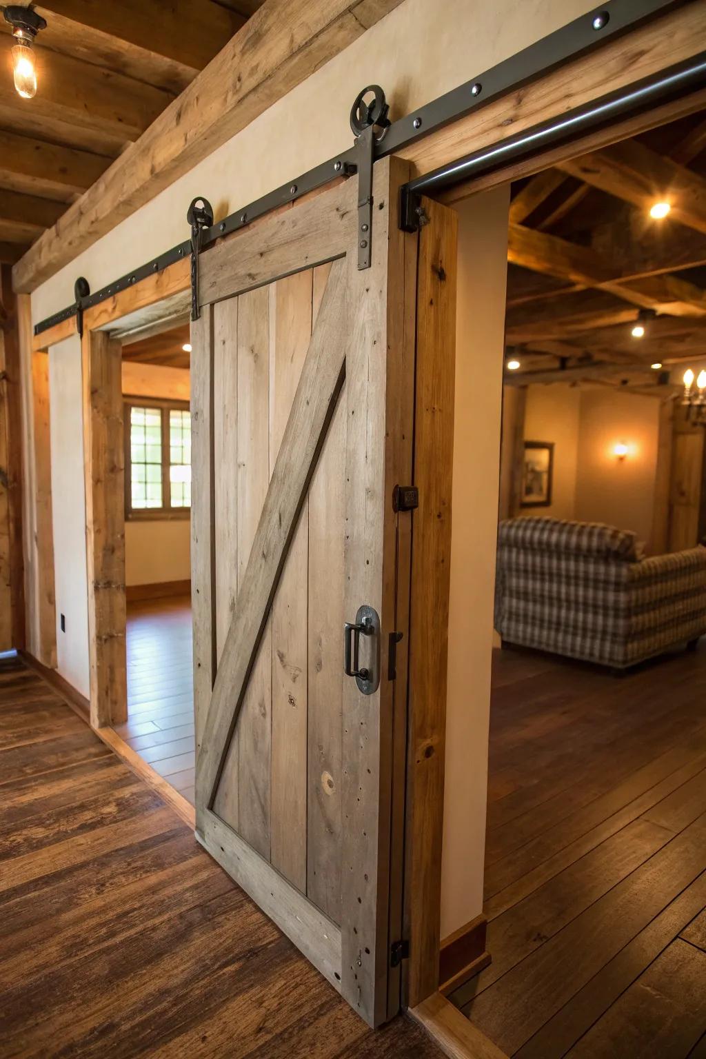 A countryside-inspired transition, complete with its rustic fixtures, perfect for a touch of pastoral drama.