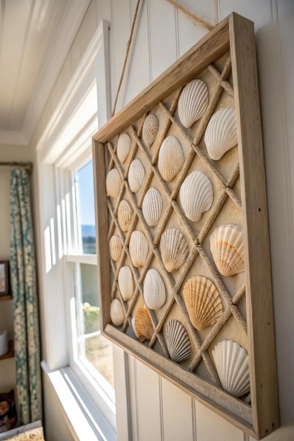 A shadow box morphs seashells into a display deserving of a gallery.