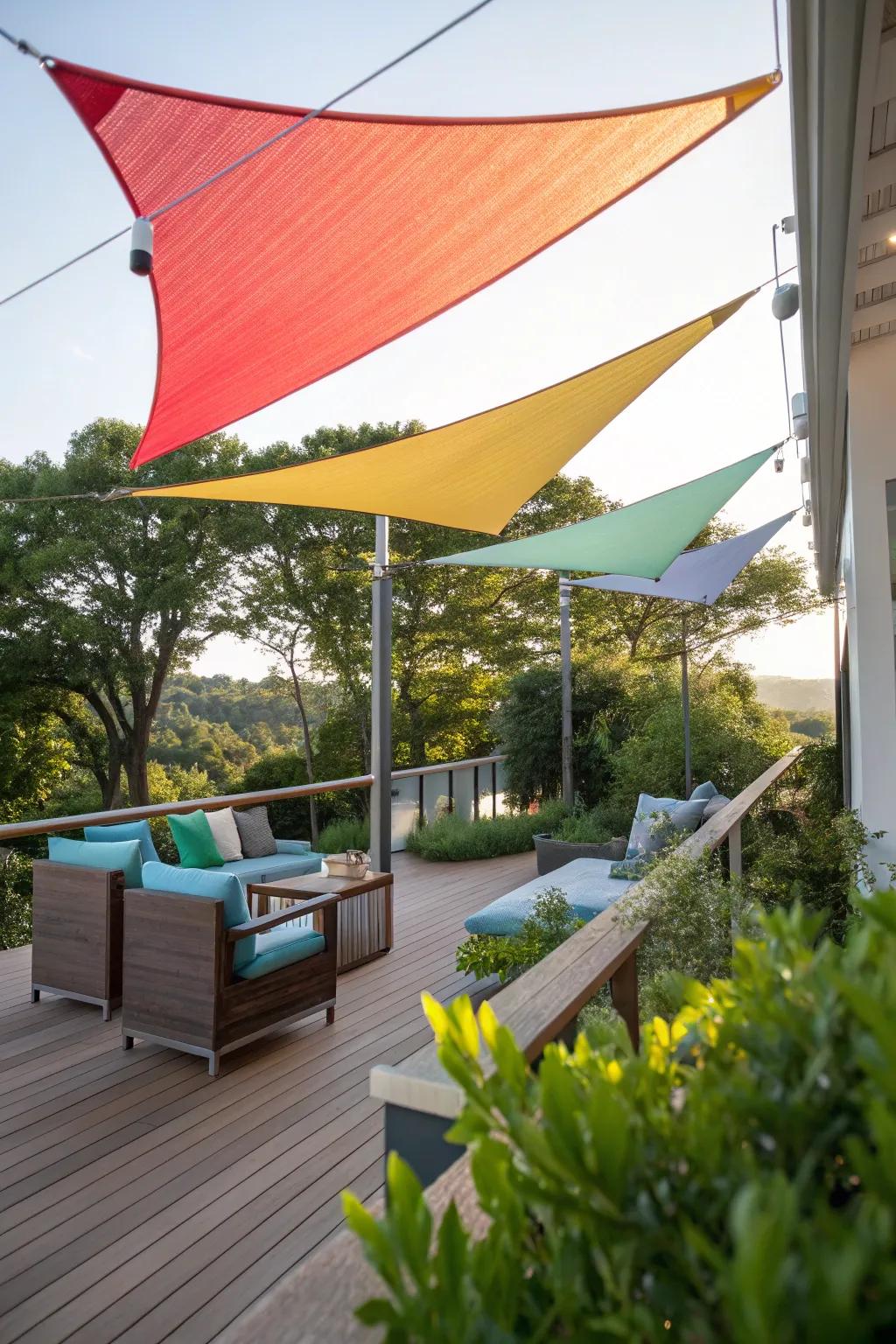 Sail shades bring modern flair to your outdoor space.